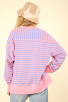 Pink and Purple Striped Top