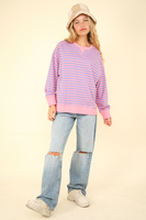 Pink and Purple Striped Top