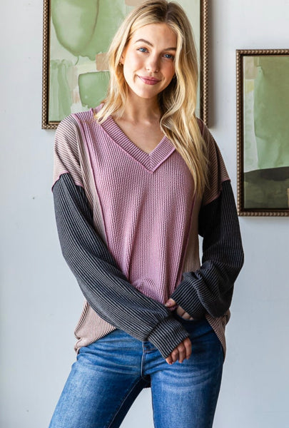 Dusty Rose Rib Top