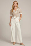 Mocha and Cream Bow Stripe Top