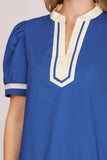 Blue and White Mini Dress