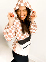 Checkered Windbreaker (Taupe or Blue)