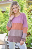 Mauve Rust Stripe Sweater