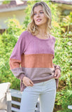 Mauve Rust Stripe Sweater