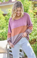 Mauve Rust Stripe Sweater