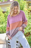 Mauve Rust Stripe Sweater