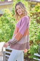 Mauve Rust Stripe Sweater