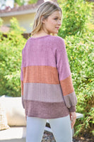 Mauve Rust Stripe Sweater