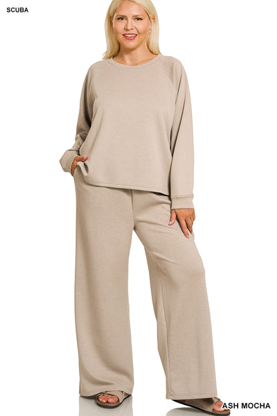 Ash Mocha Pant Set Plus