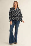 Black Floral Print Top