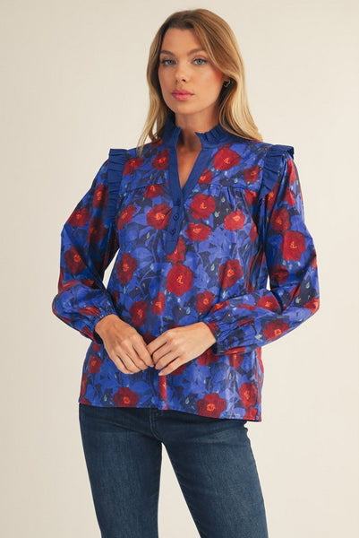 Blue Floral Top