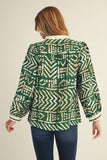 Green Tribal Print Top
