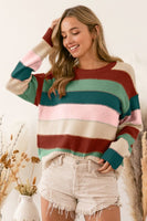 Brick and Sage Stripe Sweater