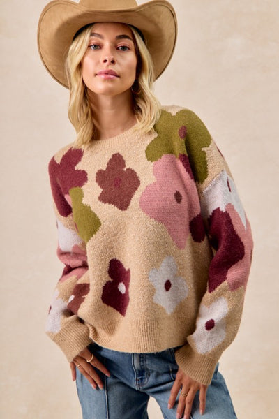 Latte Flower Sweater