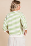 Avocado and Ivory Striped Top