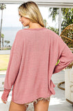 Dusty Rose Knit Pocket Pullover