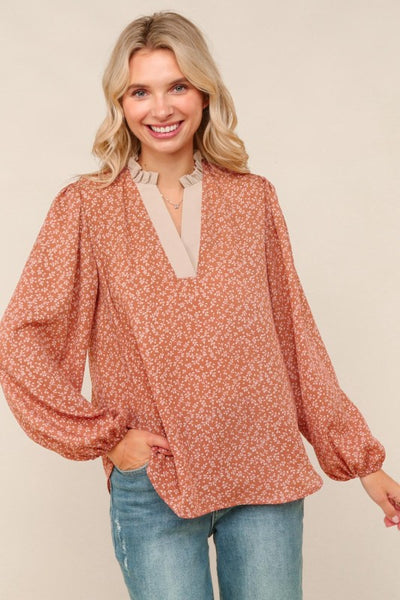 Mauve Animal Print Top