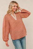 Mauve Animal Print Top