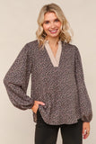Charcoal Animal Print Top