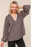 Charcoal Animal Print Top