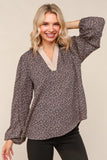 Charcoal Animal Print Top