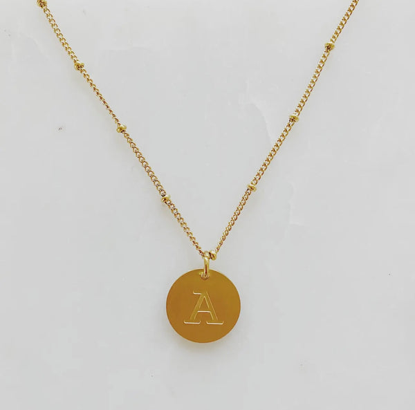 Gold Initial Charm Necklace