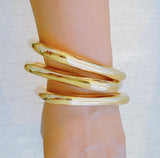 Gold Square Bangle Bracelet Set (3)