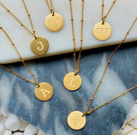 Gold Initial Charm Necklace