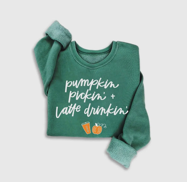 Green Pumpkin Pickin Mineral Sweatshirt