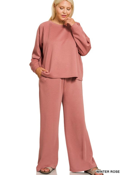 Winter Rose Pant Set Plus