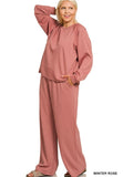Winter Rose Pant Set Plus