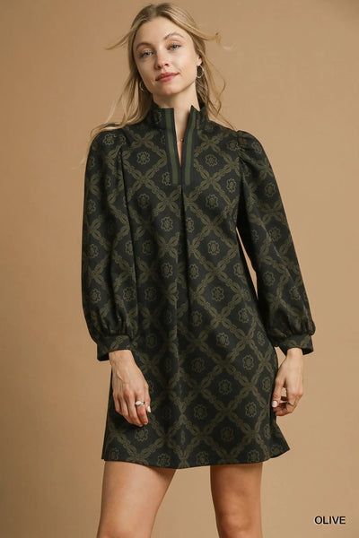 Umgee Navy Notch Dress
