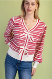 Red Bow Stripe Sweater