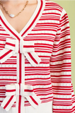 Red Bow Stripe Sweater