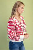 Red Bow Stripe Sweater