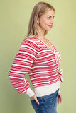 Red Bow Stripe Sweater