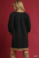 Umgee Black and Gold Tunic Dress