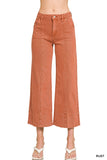 Rust Zenana Wide Leg Cropped Jeans