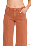 Rust Zenana Wide Leg Cropped Jeans