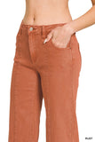 Rust Zenana Wide Leg Cropped Jeans