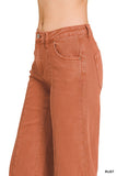 Rust Zenana Wide Leg Cropped Jeans