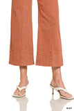 Rust Zenana Wide Leg Cropped Jeans