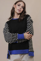 Black and Blue Striped Top