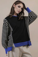 Black and Blue Striped Top