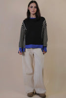 Black and Blue Striped Top