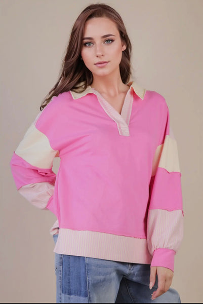 Pink Stripe Pullover