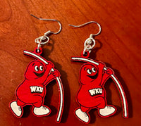 WKU Earrings (Laser Engraved/Hand Painted)