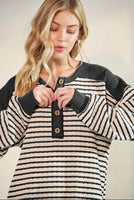 Black and Ivory Striped Top
