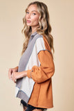 Camel, Oatmeal and Gray Pullover