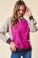 Fuchsia and Taupe Pullover